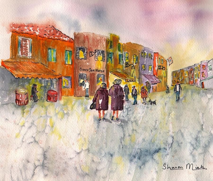 Italy Painting - Market Place in Borano by Sharon Mick