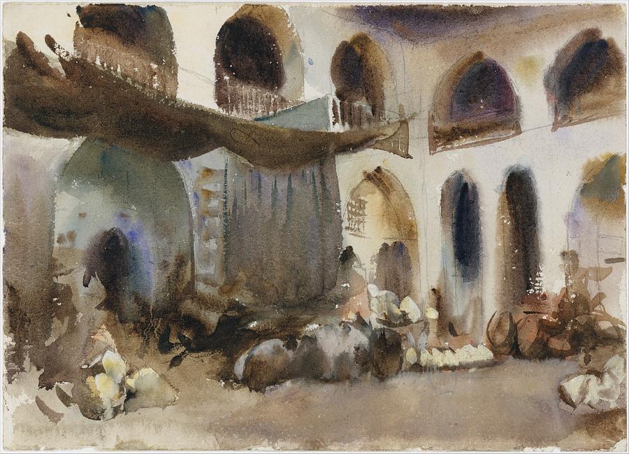 Market Place Painting by John Singer Sargent