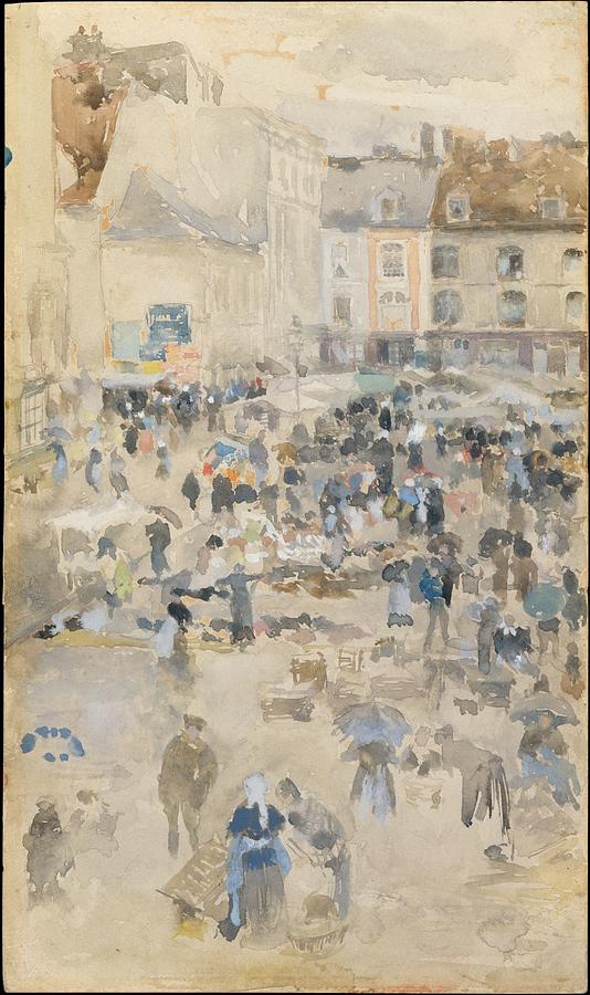James Mcneill Whistler Painting - Market Place by MotionAge Designs