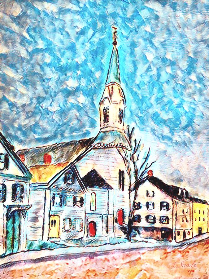 Market Street Baptist Church Amesbury Painting by Anne Sands