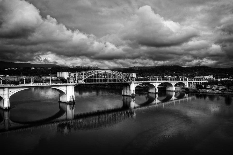 Market Street Bridge Photograph - Market Street Bridge In Black and White by Greg and Chrystal Mimbs