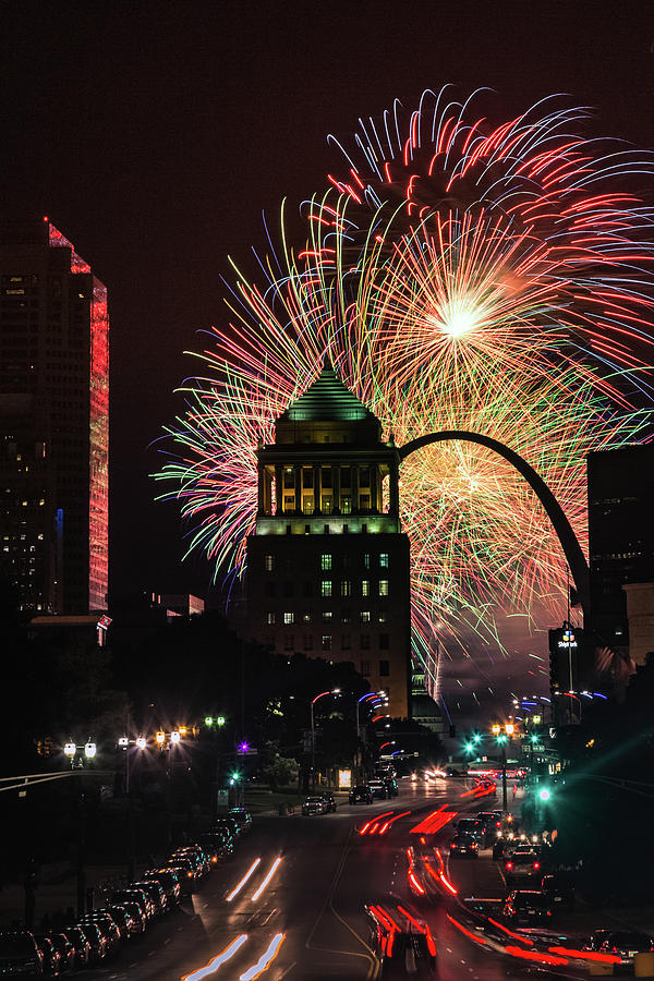 Market Street Fireworks Photograph by Joe Kopp