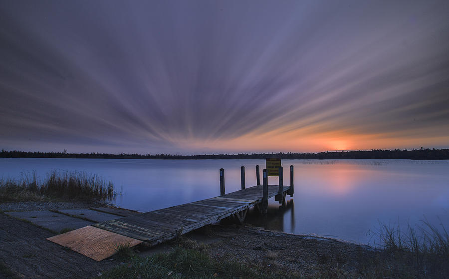 Marl Lake Streaming Sunrise Photograph by Ron Wiltse