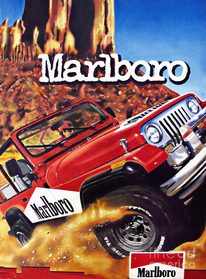 Marlboro Wrangler Vintage Painting Painting