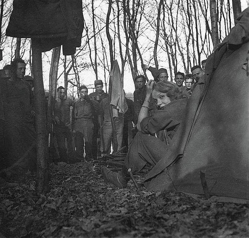Marlene Dietrich camped out behind enemy lines during the winter of 1944-194 Photograph by David Lee Guss