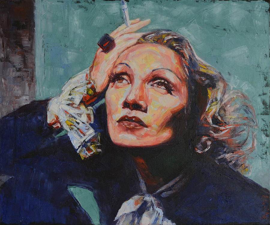 Marlene Dietrich Painting by Evgenii Kuzovkin