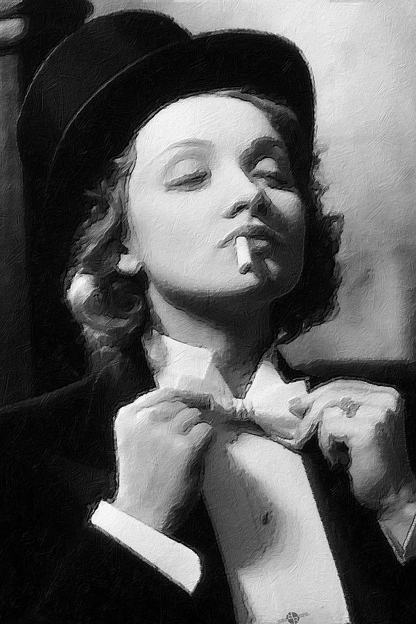 Babe Movie Painting - Marlene Dietrich by Tony Rubino