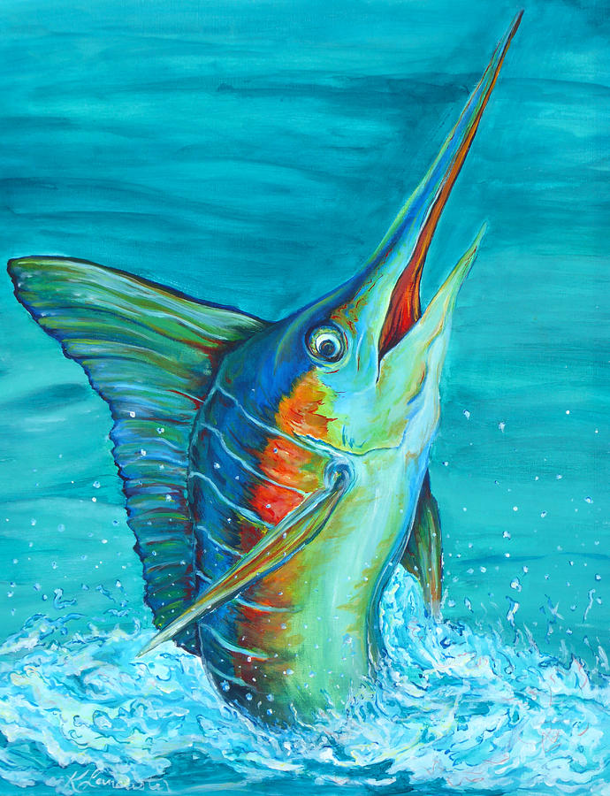 Marlin Dance Painting by Kevin Lancaster - Pixels