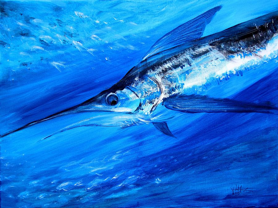 Marlin, Feeding Painting by J Vincent Scarpace