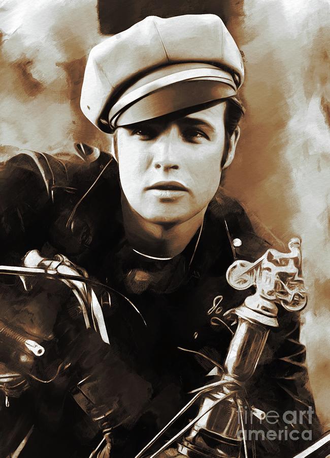 Marlon Brando, Hollywood Legends Painting by Esoterica Art Agency