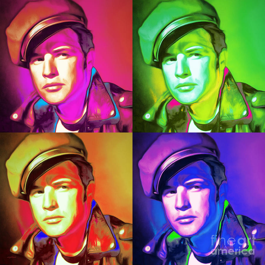 Marlon Brando The Wild One 20160116 square four Photograph by Wingsdomain Art and Photography