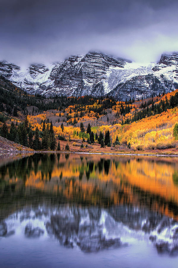 Maroon Bells at Autumn Photograph by Andrew Soundarajan