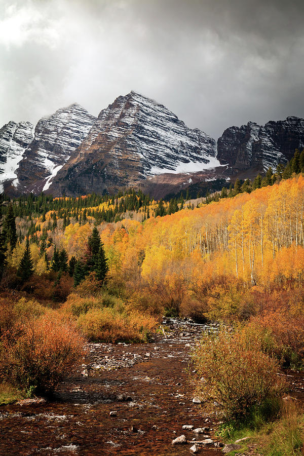 Mountain Photograph - Maroon Bells Fall Storm by Wasatch Light