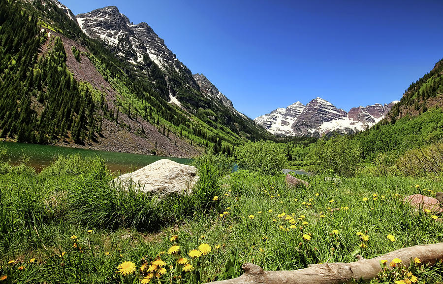 Maroon Bells in Summer 2 Photograph by Judy Vincent