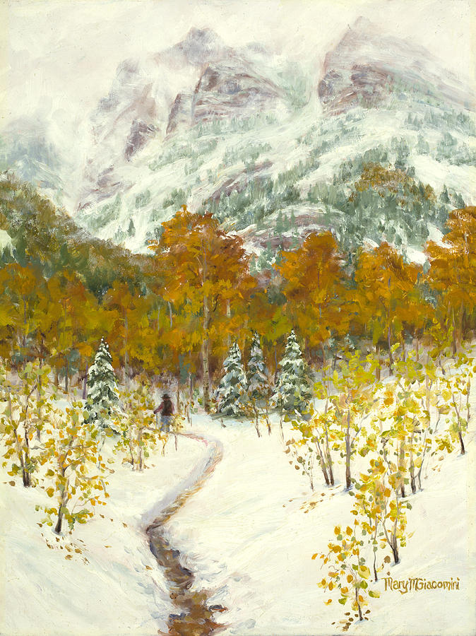 Maroon Bells-Snowmass Wilderness Trek Painting by Mary Giacomini
