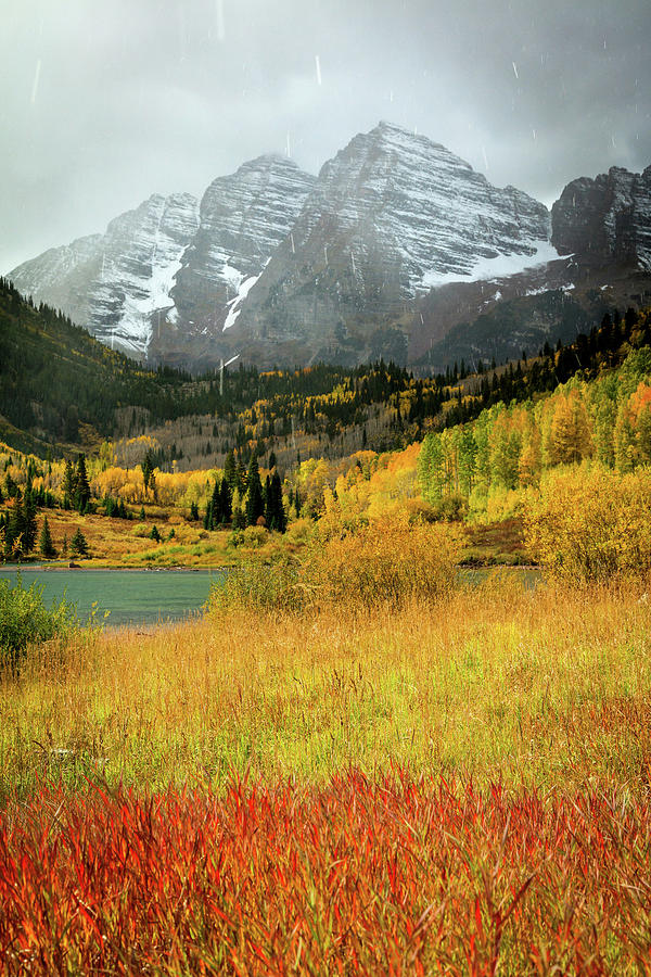 Colorado Rockies Photograph - Maroon Bells with Autumn Snow by Wasatch Light