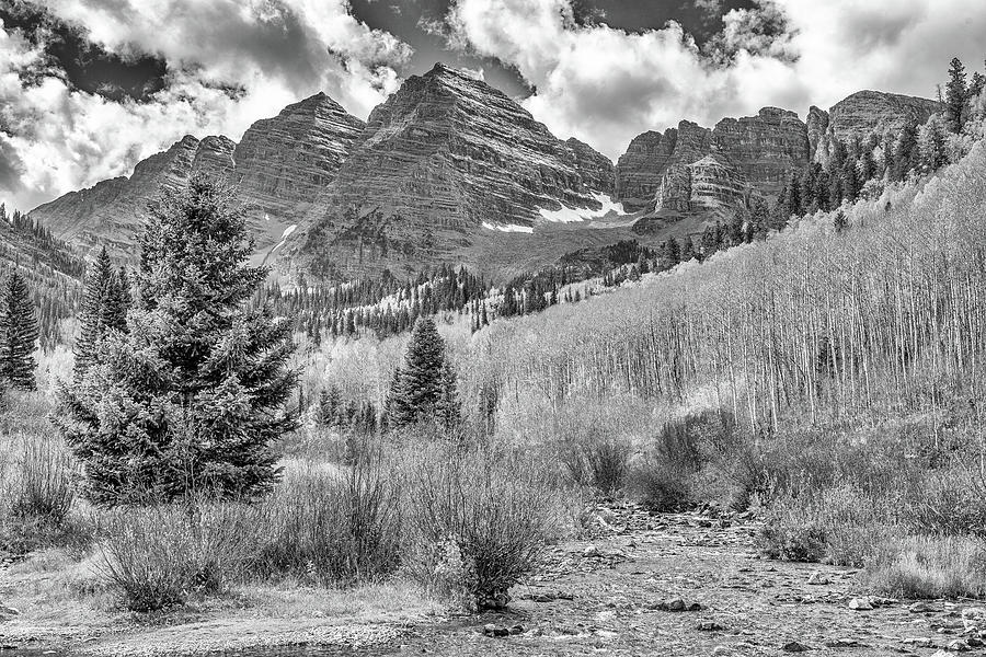Maroon Creek Monochrome Photograph by Eric Glaser