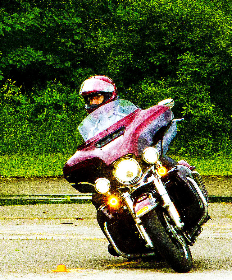 Maroon Harley Photograph by Jeff Kurtz