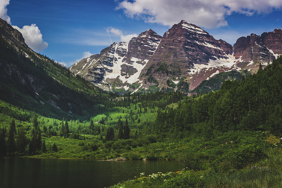 Maroon Lake and Maroon Bells Photograph by Andy Konieczny