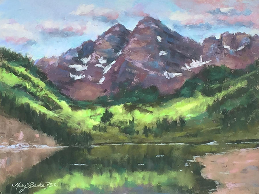 Maroon Reflections Pastel by Mary Benke