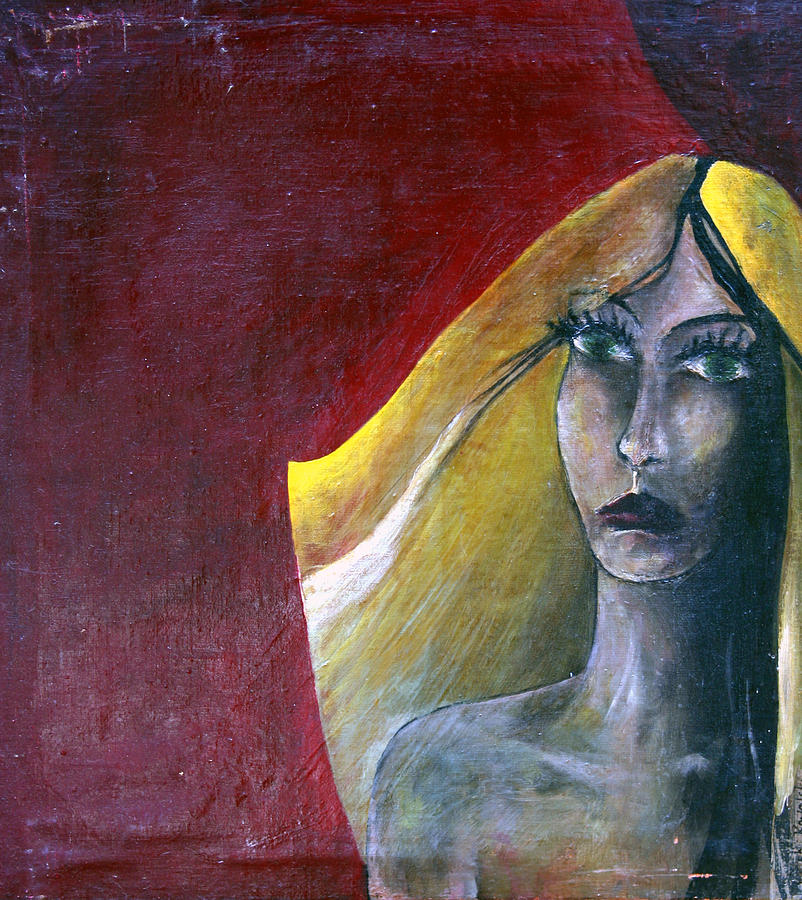 Surrealism Painting - Maroon Sadness by Wojtek Kowalski