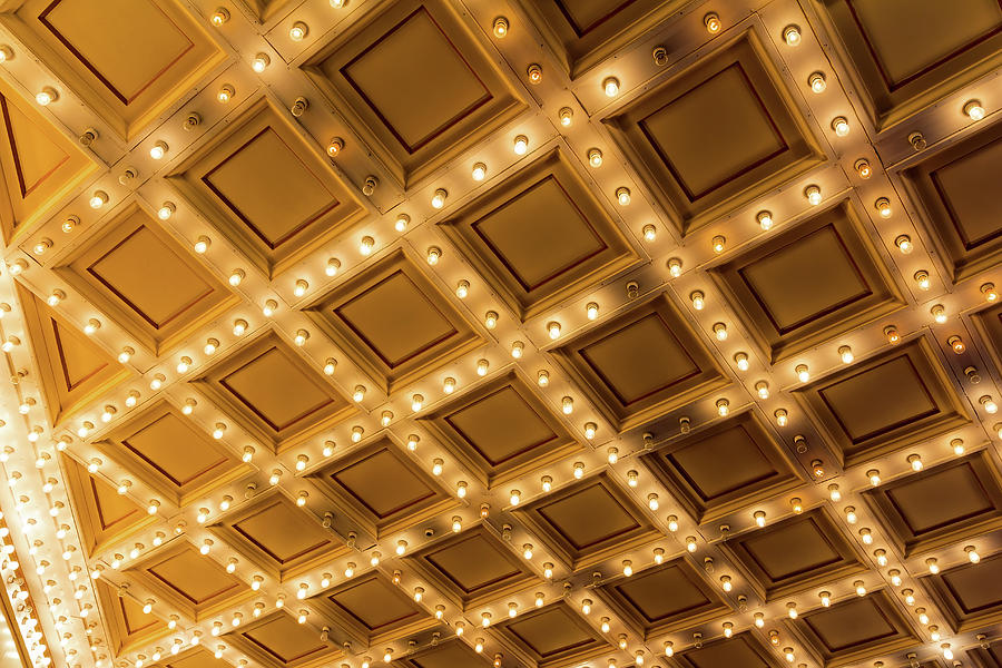 Marquee Lights on Theater Ceiling Photograph by David Gn