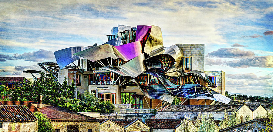 marques de riscal Hotel at sunset - frank gehry - vintage version Photograph by Weston Westmoreland