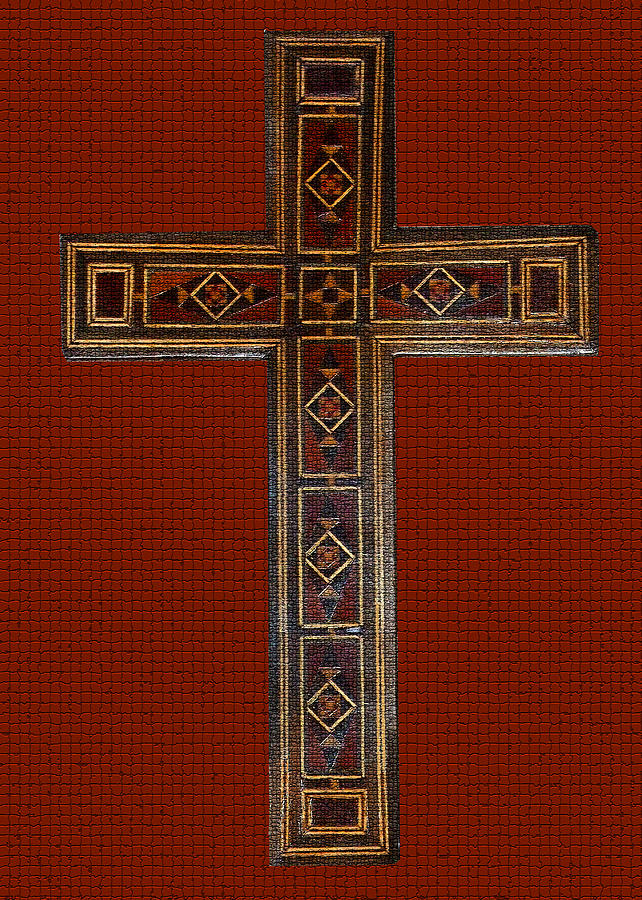 Jesus Christ Photograph - Marquetry Cross by Anne Cameron Cutri