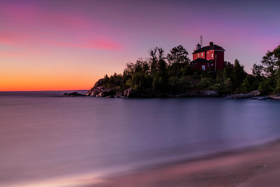 Marquette lighthouse Photograph by CA Johnson