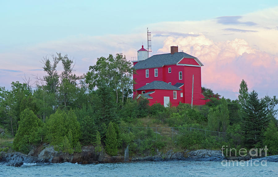 Marquette Red Lighthouse Photograph by Ann Horn