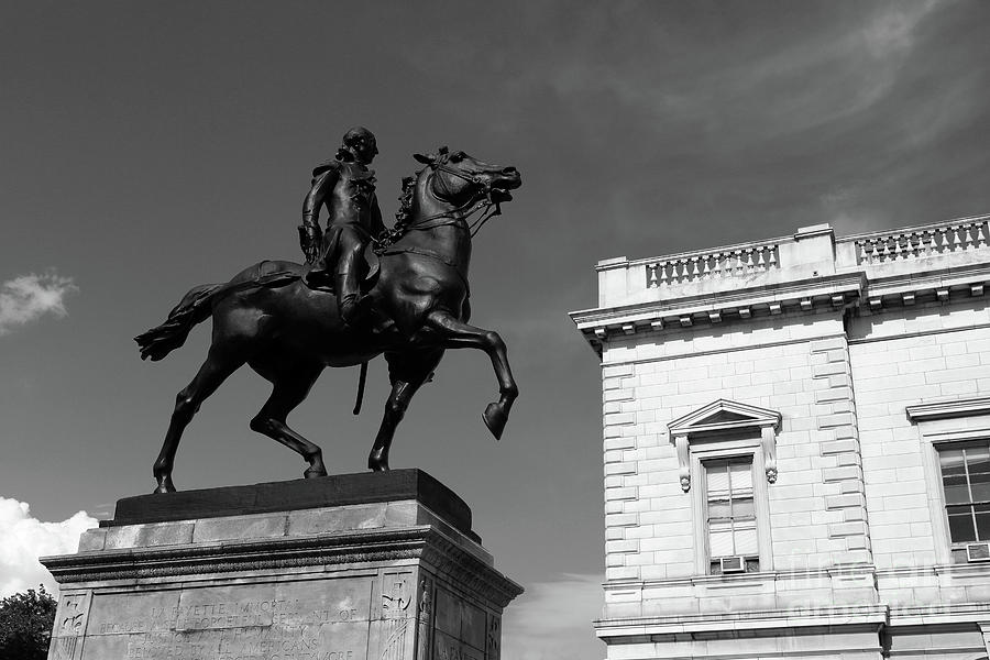 Marquis de Lafayette Statue Mount Vernon Baltimore Photograph by James Brunker