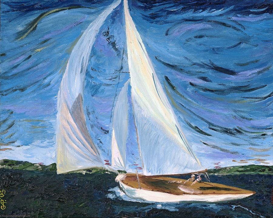 Sailboat Painting - Marraige by Gregory Contemporary Art