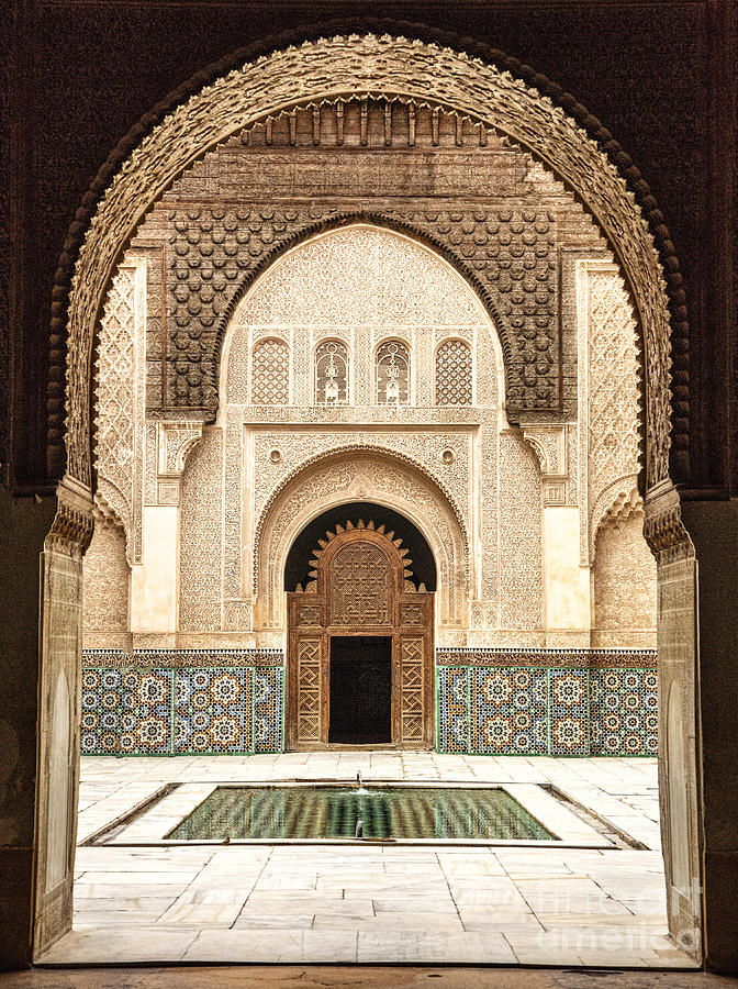 Marrakesh Classic Islamic Design Ben Youssef Madrasa  Photograph by Chuck Kuhn