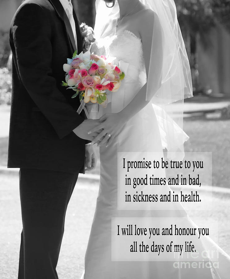 Marriage Vows - Black and White #2 Photograph by Claudia Ellis