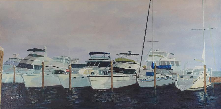 Marriott Marina at Stuart, FL Painting by Mike Jenkins