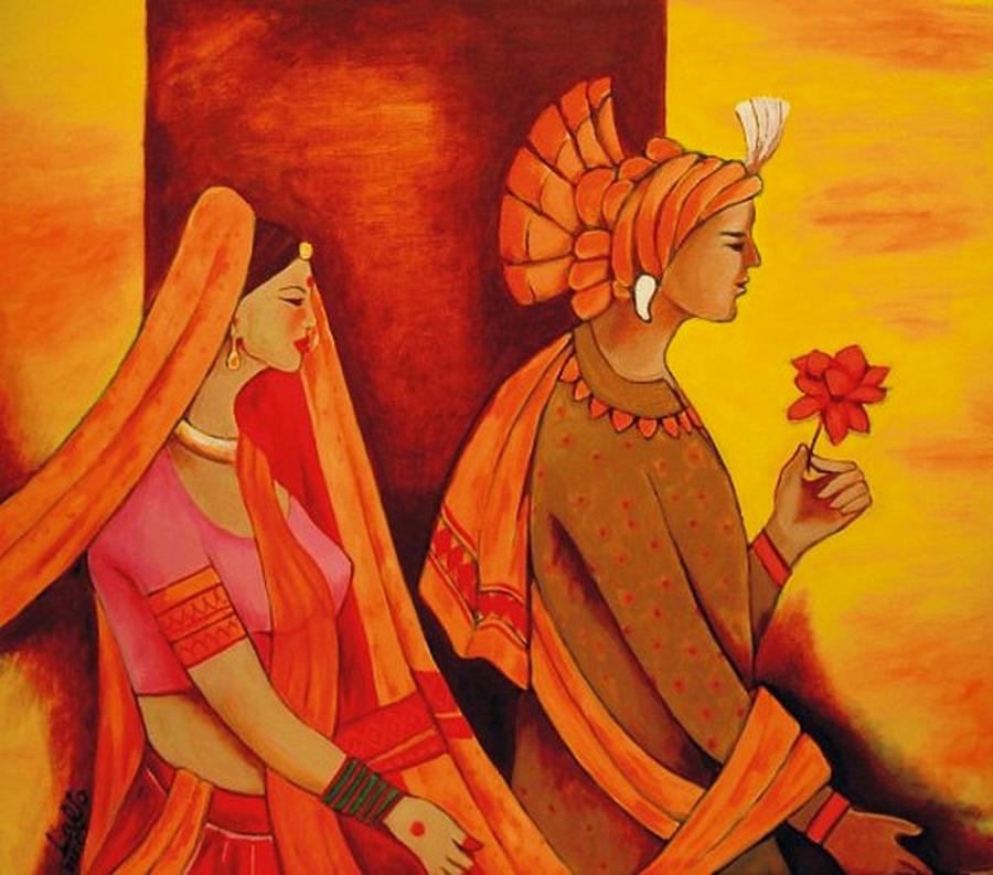 Bliss Painting - Marrital bliss by Lalit Jain