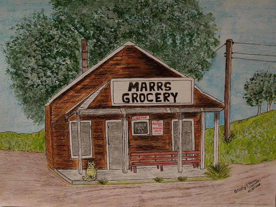 Marrs Country Grocery Store Painting by Kathy Marrs Chandler