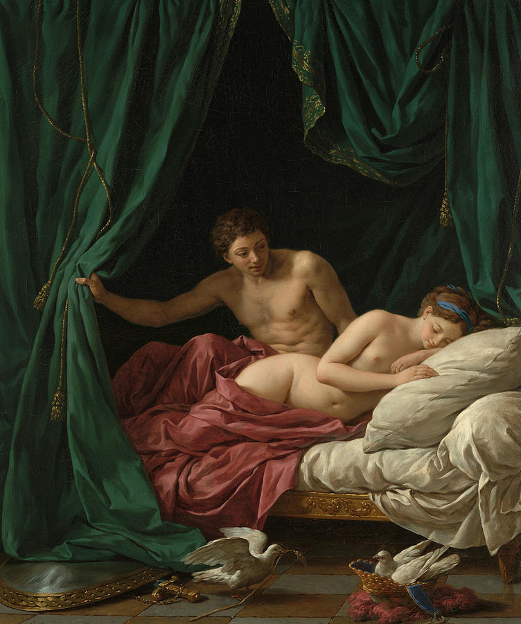 Mars and Venus Painting by Louis-Jean-Francois Lagrenee