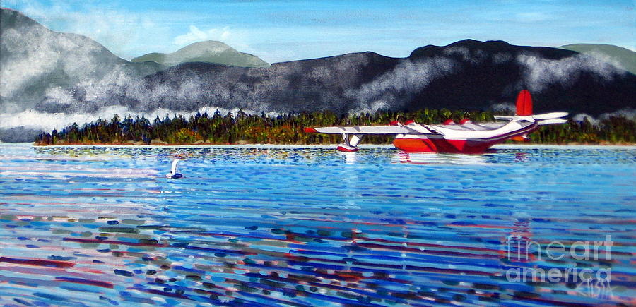 Mars Bomber Sproat Lake Painting by Elissa Anthony