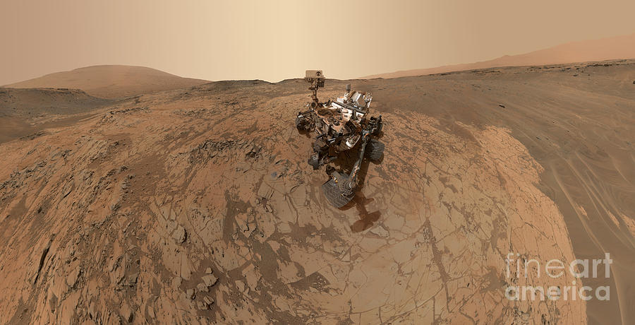 Space Photograph - Mars Curiosity Rover At Mount Sharp by Science Source
