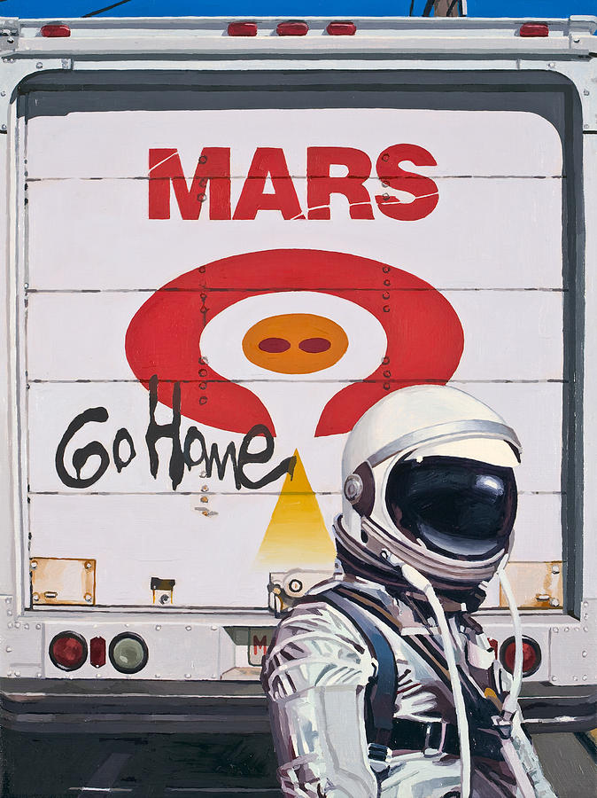 Astronaut Painting - Mars Go Home by Scott Listfield