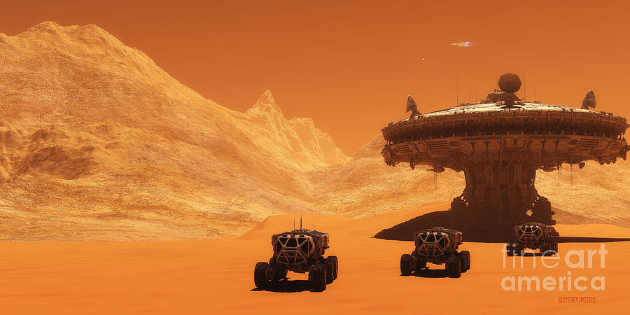 Mars Outpost Painting by Corey Ford