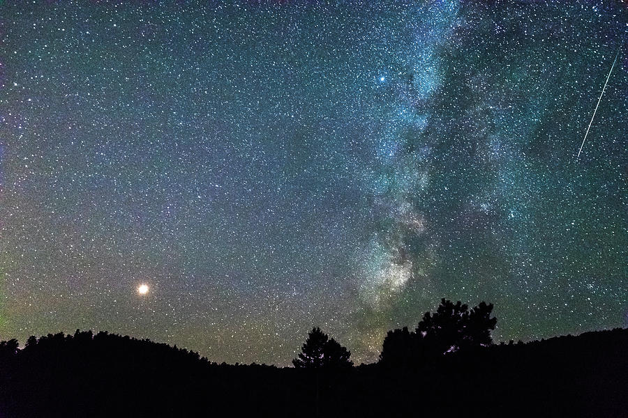 Mars - Perseid Meteor - Milky Way Photograph by James BO Insogna