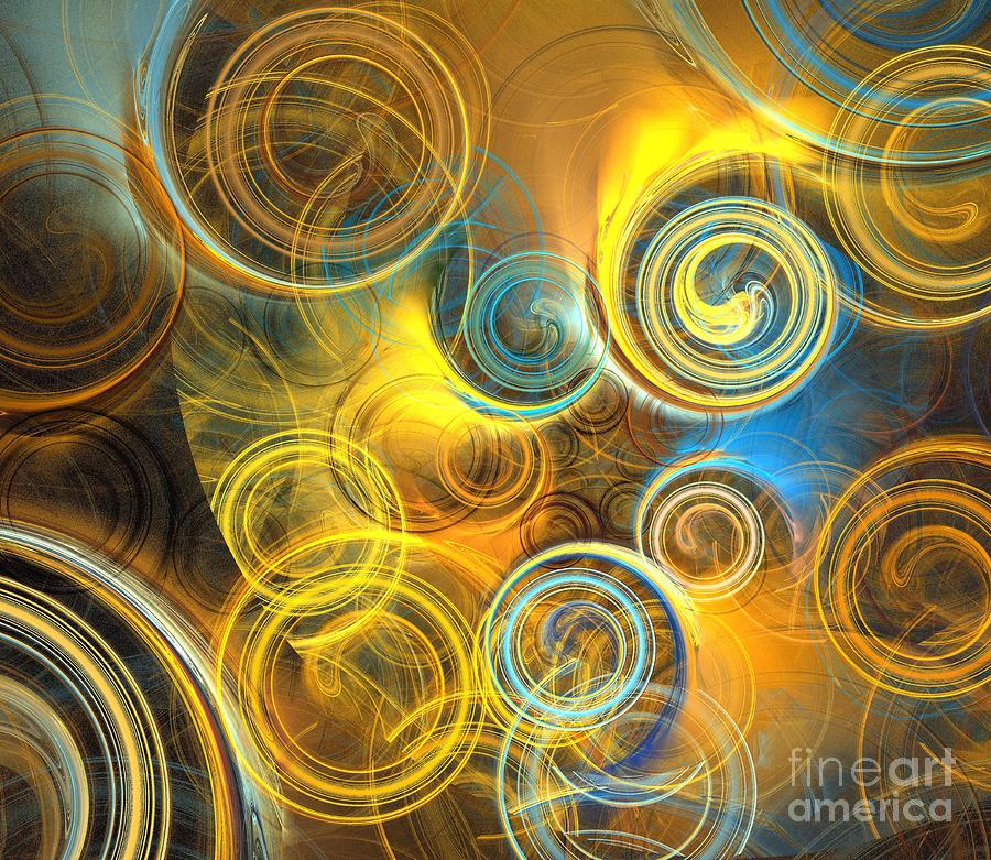 Abstract Digital Art - Mars Sun Swirls by Kim Sy Ok