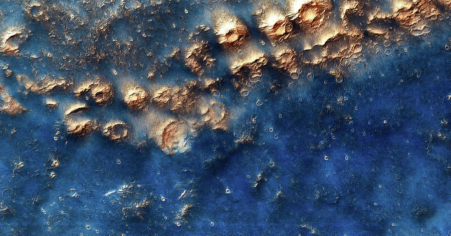 Mars surface blue and golden Photograph by Matthias Hauser