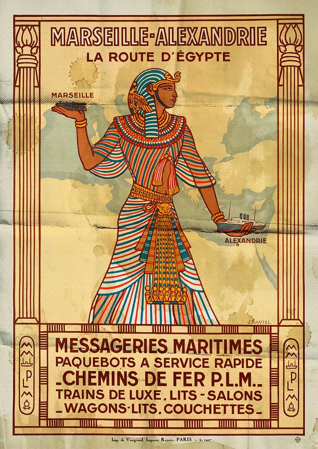 Marseille - Alexandrie La Route D'Egypte - Folded by Vintage Advertising Posters Marseille - Alexandrie La Route D'Egypte - Folded by Vintage Advertising Posters