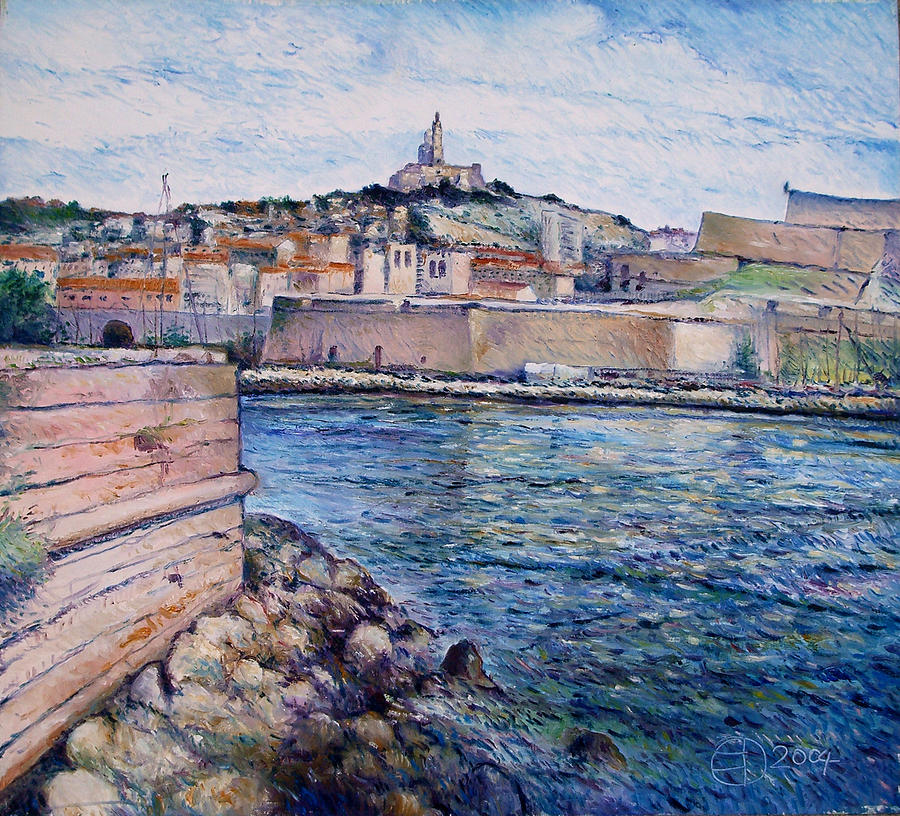 Marseille Pierre Plats Provence France cm 2004 Painting by Enver Larney