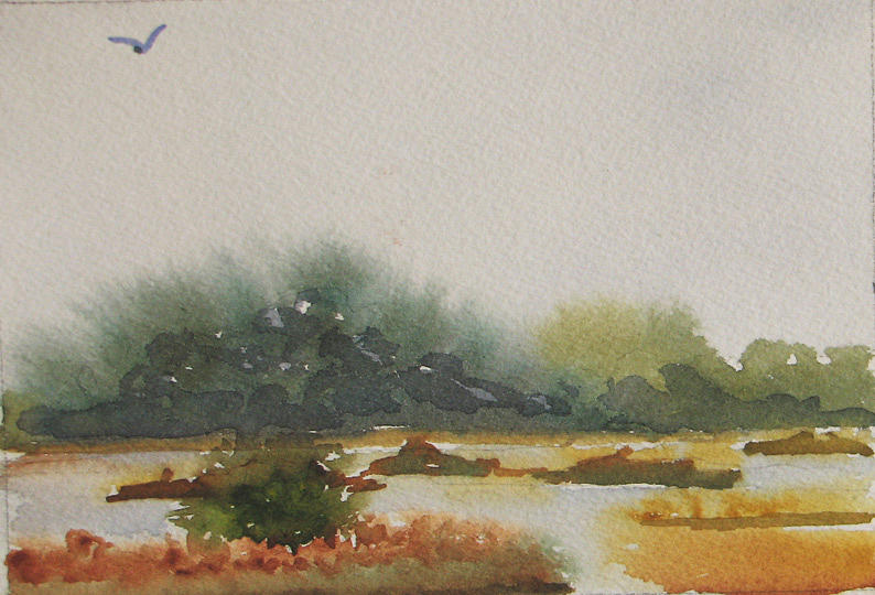 Marsh Painting - Marsh Beyond Number Four Bridge by Libby Cagle Marsh Painting - Marsh Beyond Number Four Bridge by Libby Cagle