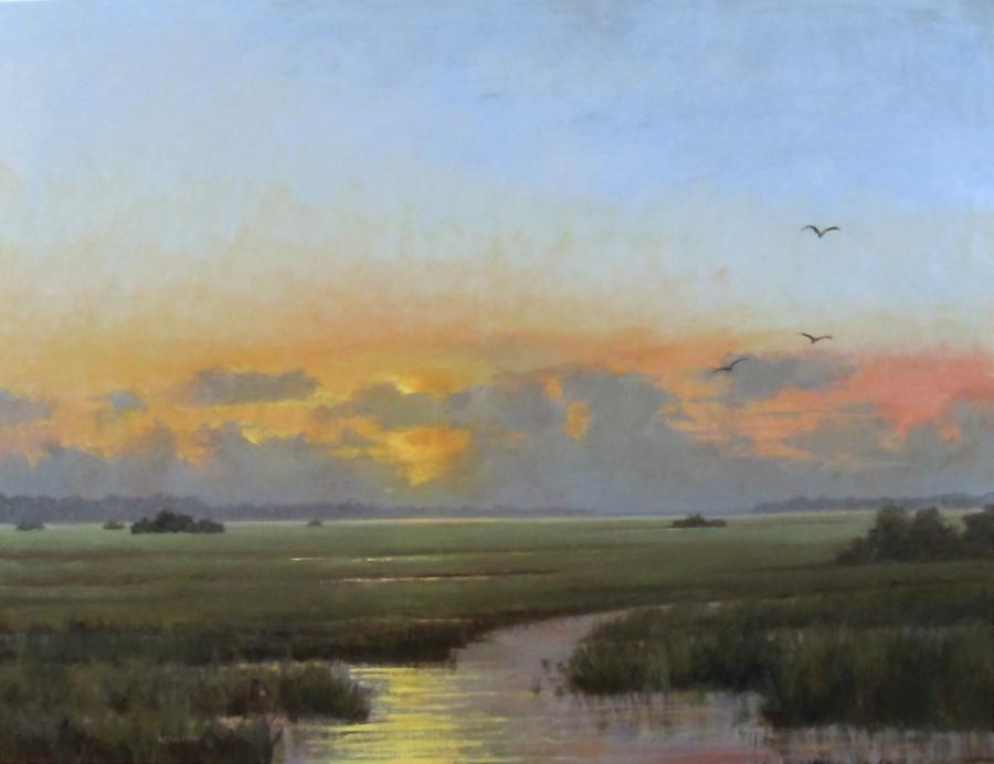 Marsh Evening Painting by George Netherton