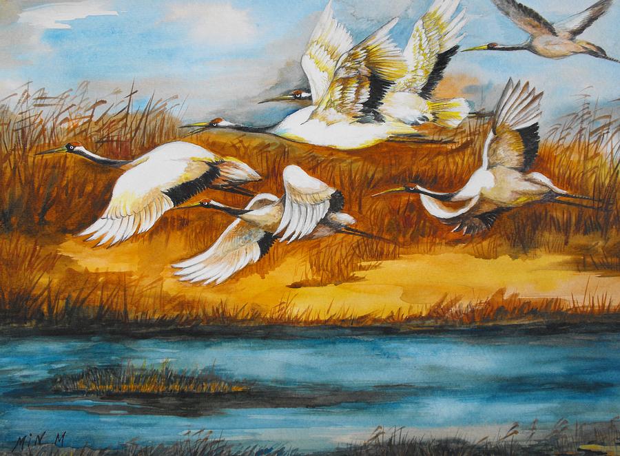 Marsh Flight Painting by L R B